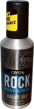 Rock Body Spray Deodorant, Cobalt Sky, 4 fl oz (118 ml) by Crystal Body Deodorant, 沐浴，美容，除臭噴霧，除臭劑 HK 香港