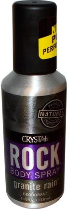 Rock Body Spray Deodorant, Granite Rain, 4 fl oz (118 ml) by Crystal Body Deodorant, 沐浴，美容，除臭噴霧，除臭劑 HK 香港