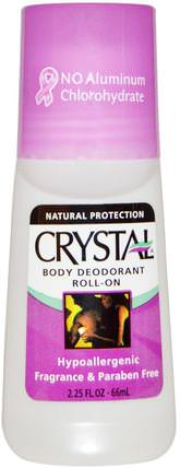 Roll-On Body Deodorant, 2.25 fl oz (66 ml) by Crystal Body Deodorant, 沐浴，美容，除臭劑，滾裝除臭劑 HK 香港