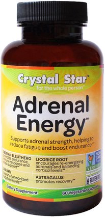 Adrenal Energy, 60 Veggie Caps by Crystal Star, 健康，能量，補品，腎上腺 HK 香港