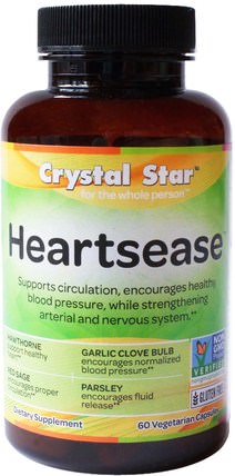 Heartsease, 60 Veggie Caps by Crystal Star, 健康，血壓 HK 香港