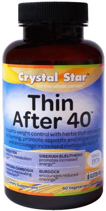 Thin After 40, 60 Veggie Caps by Crystal Star, 健康，飲食 HK 香港