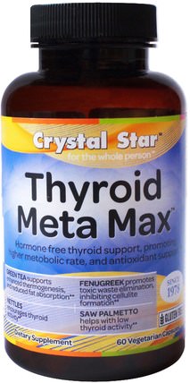 Thyroid Meta Max, 60 Veggie Caps by Crystal Star, 健康，甲狀腺 HK 香港