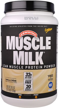 Inc, Genuine Muscle Milk, Lean Muscle Protein Powder, Vanilla Creme, 2.47 lbs (1120 g) by Cytosport, 補充劑，乳清蛋白，鍛煉 HK 香港