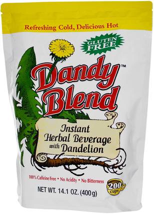 Instant Herbal Beverage with Dandelion, Caffeine Free, 14.1 oz (400 g) by Dandy Blend, 食物，涼茶，蒲公英茶 HK 香港