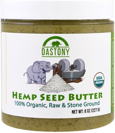 100% Organic Hemp Seed Butter, 8 oz (227 g) by Dastony, 補充劑，efa omega 3 6 9（epa dha），大麻製品，食品，堅果黃油 HK 香港