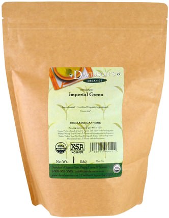 Organic Imperial Green Tea, 1 lb by Davidsons Tea, 補充劑，抗氧化劑，綠茶，食品，涼茶 HK 香港