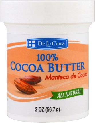 100% Cocoa Butter, 2 oz (56.7 g) by De La Cruz, 健康，皮膚 HK 香港