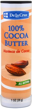 100% Cocoa Butter Stick, 1 oz (28 g) by De La Cruz, 健康，皮膚 HK 香港