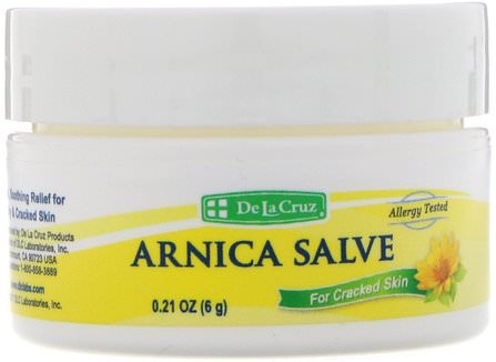 Arnica Salve, For Cracked Skin, 0.21 oz (6 g) by De La Cruz, 草藥，山金車蒙大拿州，山金車 HK 香港