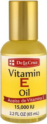 Vitamin E Oil, 15.000 IU, 2.2 fl oz (65 ml) by De La Cruz, 健康，皮膚，沐浴 HK 香港