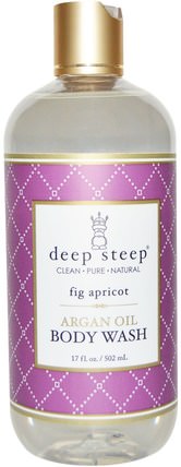 Argan Oil Body Wash, Fig Apricot, 17 fl oz (502 ml) by Deep Steep, 洗澡，美容，摩洛哥堅果浴，沐浴露 HK 香港