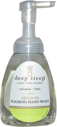 Argan Oil Foaming Hand Wash, Coconut - Lime, 8 fl oz (237 ml) by Deep Steep, 洗澡，美容，摩洛哥堅果，肥皂，泡沫肥皂 HK 香港