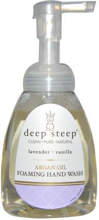 Argan Oil Foaming Hand Wash, Lavender - Vanilla, 8 fl oz (237 ml) by Deep Steep, 洗澡，美容，摩洛哥浴 HK 香港