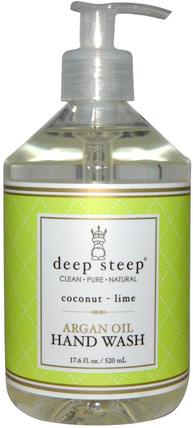Argan Oil Hand Wash, Coconut - Lime, 17.6 fl oz (520 ml) by Deep Steep, 洗澡，美容，摩洛哥堅果，肥皂 HK 香港
