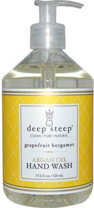 Argan Oil Hand Wash, Grapefruit Bergamot, 17.6 fl oz (520 ml) by Deep Steep, 洗澡，美容，摩洛哥浴 HK 香港