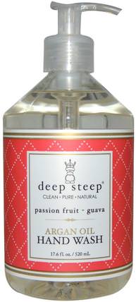Argan Oil Hand Wash, Passion Fruit- Guava, 17.6 fl oz (520 ml) by Deep Steep, 洗澡，美容，摩洛哥浴 HK 香港