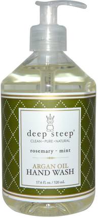 Argan Oil Hand Wash, Rosemary - Mint, 17.6 fl oz (520 ml) by Deep Steep, 洗澡，美容，摩洛哥堅果，肥皂 HK 香港