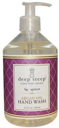 Argan Oil Liquid Hand Wash, Fig Apricot, 17.6 fl oz (520 ml) by Deep Steep, 洗澡，美容，肥皂 HK 香港