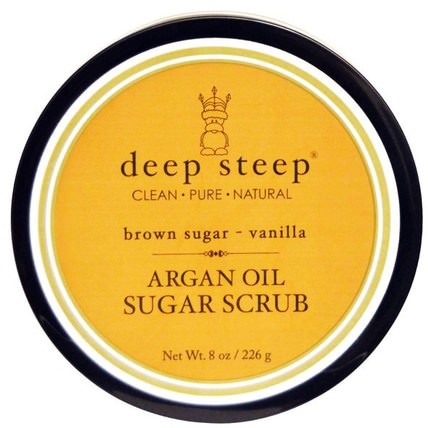 Argan Oil Sugar Scrub, Brown Sugar - Vanilla, 8 oz (226 g) by Deep Steep, 洗澡，美容，身體磨砂，摩洛哥堅果浴 HK 香港