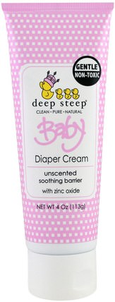 Baby Diaper Cream, Unscented, 4 oz (113 g) by Deep Steep, 兒童健康，尿布，尿布霜 HK 香港
