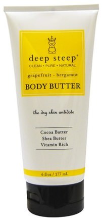 Body Butter, Grapefruit - Bergamot, 6 fl oz (177 ml) by Deep Steep, 健康，皮膚，身體黃油 HK 香港