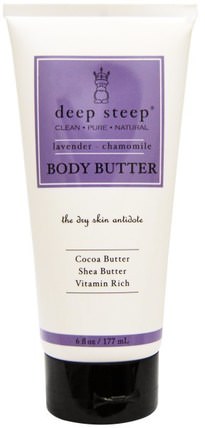 Body Butter, Lavender - Chamomile, 6 fl oz (177 ml) by Deep Steep, 健康，皮膚，身體黃油，沐浴，美容，乳木果油 HK 香港