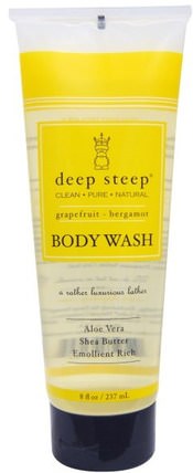 Body Wash, Grapefruit - Bergamot, 8 fl oz (237 ml) by Deep Steep, 洗澡，美容，乳木果油，沐浴露 HK 香港