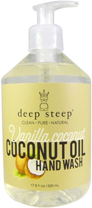 Coconut Oil Hand Wash, Vanilla Coconut, 17.6 fl oz (520 ml) by Deep Steep, 洗澡，美容，肥皂 HK 香港