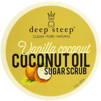 Coconut Oil Sugar Scrub, Vanilla Coconut, 8 oz (226 g) by Deep Steep, 洗澡，美容，身體磨砂 HK 香港