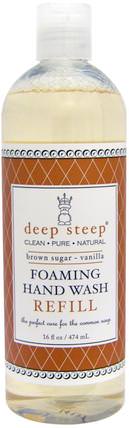 Foaming Hand Wash, Refill Brown Sugar Vanilla, 16 fl oz (474 ml) by Deep Steep, 洗澡，美容，肥皂，筆芯 HK 香港