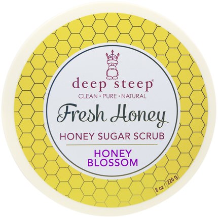 Fresh Honey Sugar Scrub, Honey Blossom, 8 oz (226 g) by Deep Steep, 洗澡，美容，身體磨砂 HK 香港