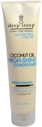 High Shine Conditioner, Coconut Oil, 10 fl oz (295 ml) by Deep Steep, 洗澡，美容，頭髮，頭皮，洗髮水，護髮素，護髮素 HK 香港