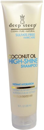 High-Shine Shampoo, Coconut Oil, 10 fl oz (295 ml) by Deep Steep, 洗澡，美容，頭髮，頭皮，洗髮水，護髮素 HK 香港
