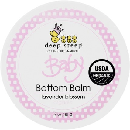 Organic Baby Bottom Balm, Lavender Blossom, 2 oz (57 g) by Deep Steep, 兒童健康，尿布，尿布霜 HK 香港