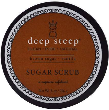 Sugar Scrub, Brown Sugar - Vanilla, 8 oz (226 g) by Deep Steep, 洗澡，美容，身體磨砂 HK 香港