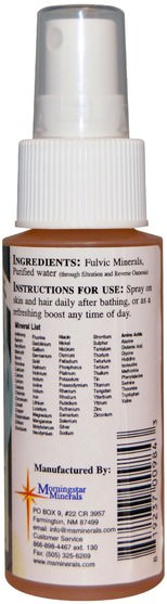 健康 - Morningstar Minerals, Derma Boost Rejuvenating Spray Mist, 2 fl oz (59 ml)