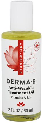 Anti-Wrinkle Vitamin A & E Treatment Oil, 2 fl oz (60 ml) by Derma E, 健康，皮膚，維生素E油霜，美容，抗衰老 HK 香港