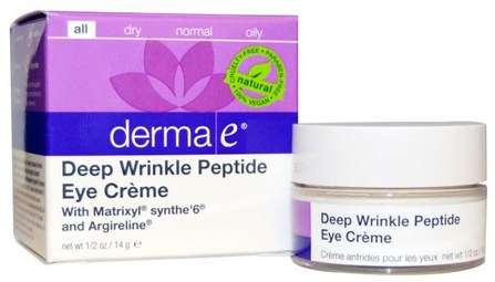 Deep Wrinkle Peptide Eye Cream, 1/2 oz (14 g) by Derma E, 美容，抗衰老，面部護理，面霜，乳液，皺紋霜 HK 香港