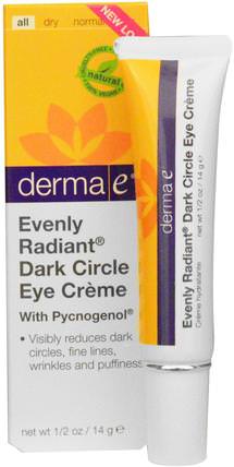 Evenly Radiant Dark Circle Eye Cream with Pycnogenol, 1/2 oz (14 g) by Derma E, 美容，眼霜 HK 香港