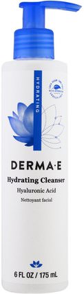 Hydrating Cleanser, Hyaluronic Acid, 6 fl oz (175 ml) by Derma E, 美容，面部護理，潔面乳，皮膚類型中性至乾性皮膚 HK 香港