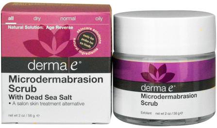Microdermabrasion Scrub with Dead Sea Salt, 2 oz (56 g) by Derma E, 美容，面部護理，潔面乳，皮膚 HK 香港