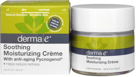 Sensitive Skin Moisturizing Cream, 2 oz (56 g) by Derma E, 補充劑，碧蘿芷，皮膚 HK 香港