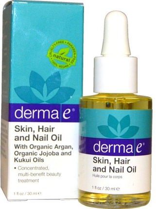 Skin, Hair and Nail Oil, 1 fl oz (30 ml) by Derma E, 健康，皮膚，頭髮，頭皮 HK 香港