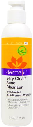 Very Clear Acne Cleanser, 6 fl oz (175 ml) by Derma E, 美容，面部護理，面部清潔劑，健康，粉刺，皮膚類型的痤瘡皮膚 HK 香港