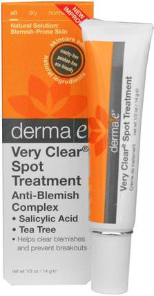 Very Clear Spot Treatment Anti-Blemish Complex, 1/2 oz (14 g) by Derma E, 美容，粉刺外用產品，面部護理，面霜，乳液 HK 香港