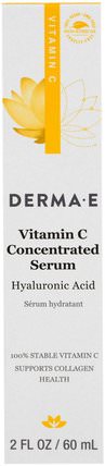 Vitamin C Concentrated Serum, Hyaluronic Acid, 2 fl oz (60 ml) by Derma E, 健康，皮膚血清 HK 香港