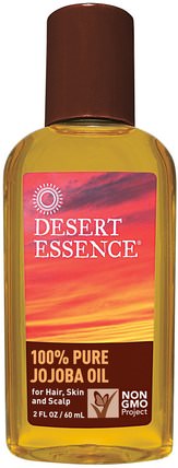 100% Pure Jojoba Oil, 2 fl oz (60 ml) by Desert Essence, 健康，皮膚，荷荷巴油 HK 香港