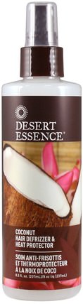 Coconut Hair Defrizzer & Heat Protector, 8.5 fl oz (237 ml) by Desert Essence, 洗澡，美容，護髮素，頭髮，頭皮，洗髮水，護髮素 HK 香港