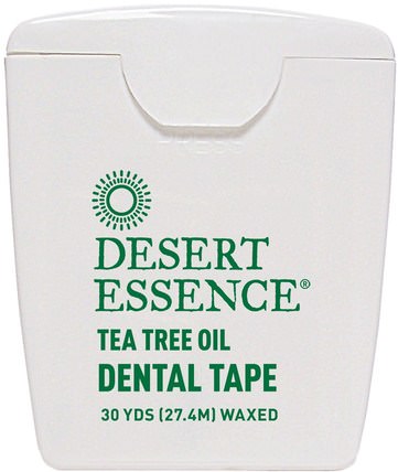 Dental Tape, Tea Tree Oil, Waxed, 30 Yds (27.4 m) by Desert Essence, 沐浴，美容，口腔牙齒護理，牙線，口腔衛生用品 HK 香港